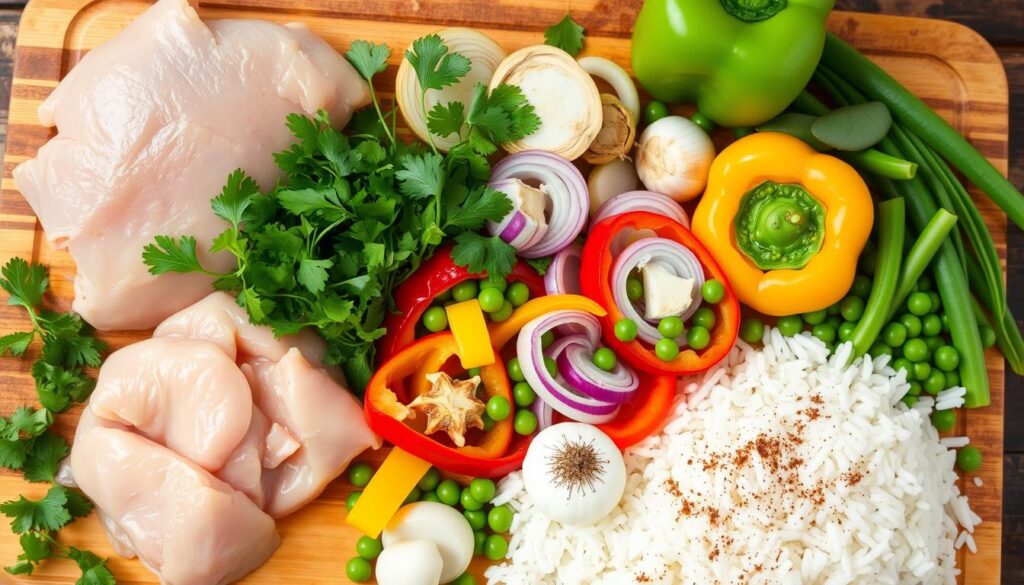 Chicken and Rice Ingredients Selection Chicken and Rice Ingredients Selection